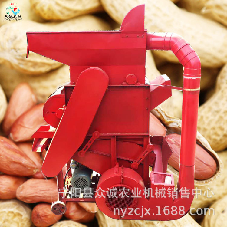 河南平顶山家用除尘花生脱壳机电机带动花生去皮机家用电可用
