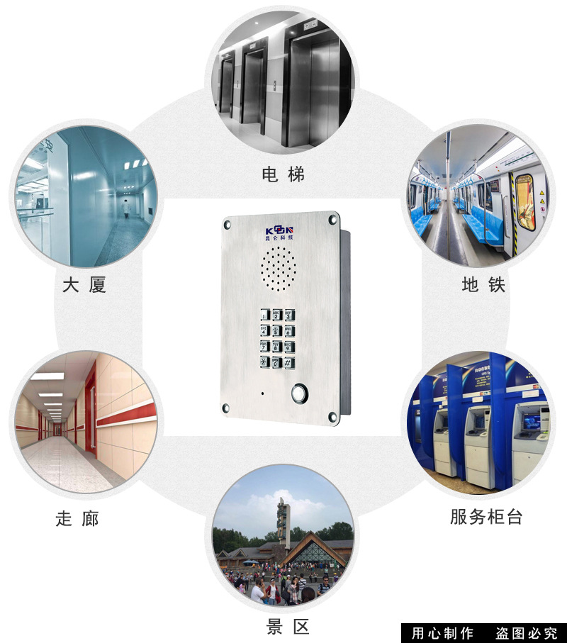 昆仑地铁专用电梯应急电话机电梯电话机新功能盲文电梯对讲电话机