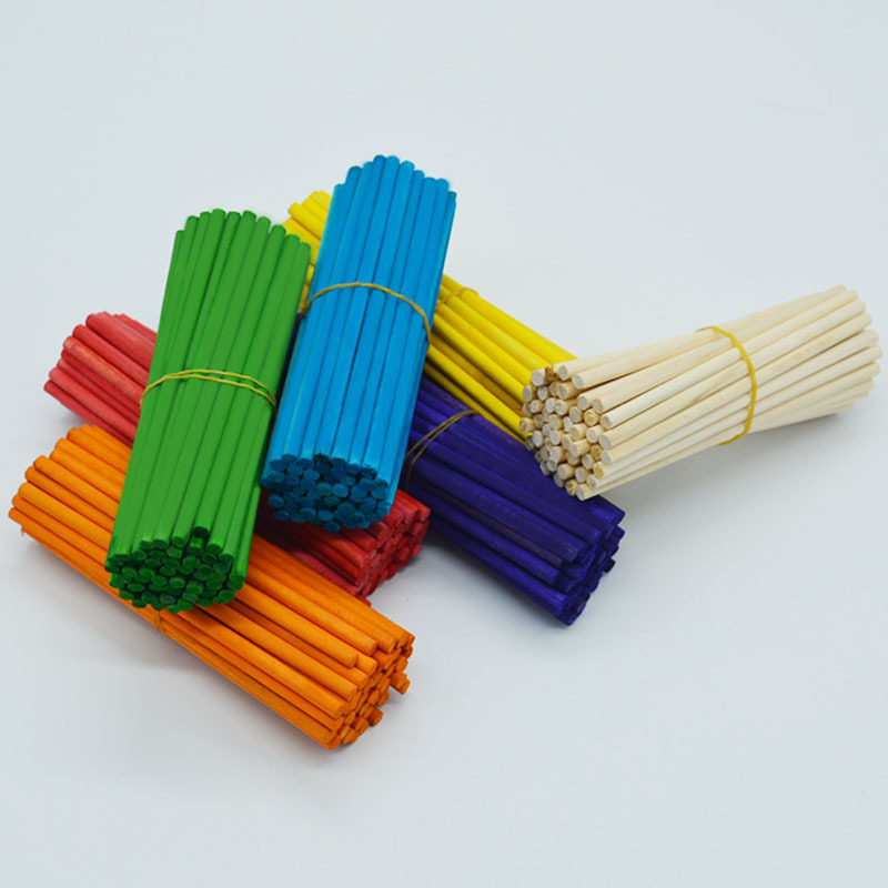 Original color color round wooden stick round wooden stick ice cream stick creative diy handmade toy model material small wooden stick