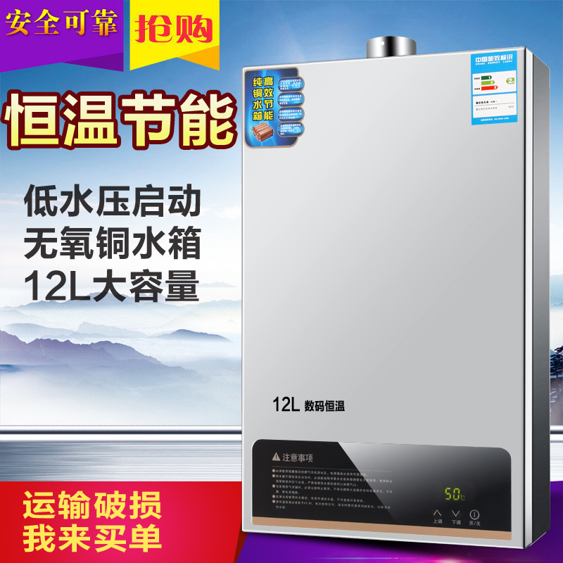 燃气热水器 12升L恒温强排数显家用煤气热水器 厂家批发|ms