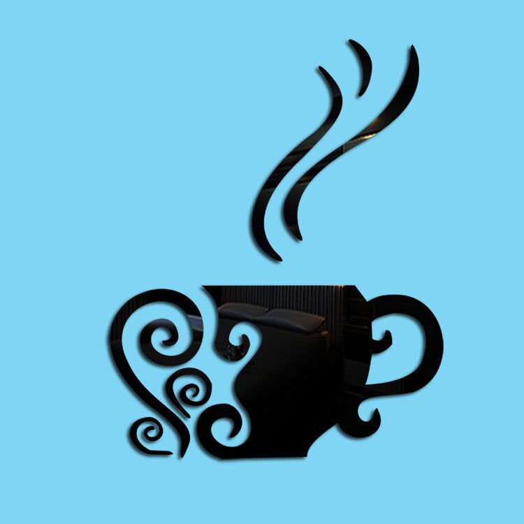 Home DIY Cup 3D Acrylic TV Background Wall Decoration Creative Mirror Sticker_voghion.com