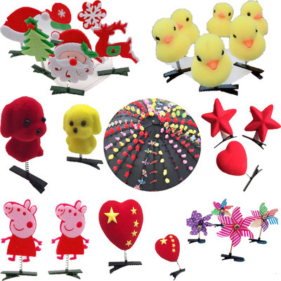 luminescence Push Christmas gift Scan code Spring Hairpin Sell ​​Meng windmill Non-woven fabric lovely Business woman The line activity