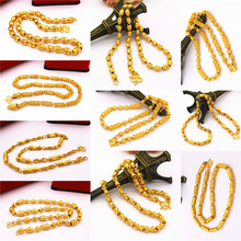 厂家直销网络爆款饰品 久不掉色越南沙金项链男 黄铜镀金首饰批发