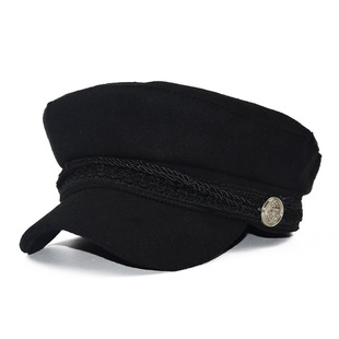 Women's Basic Solid Color Wide Eaves Beret Hat display picture 3