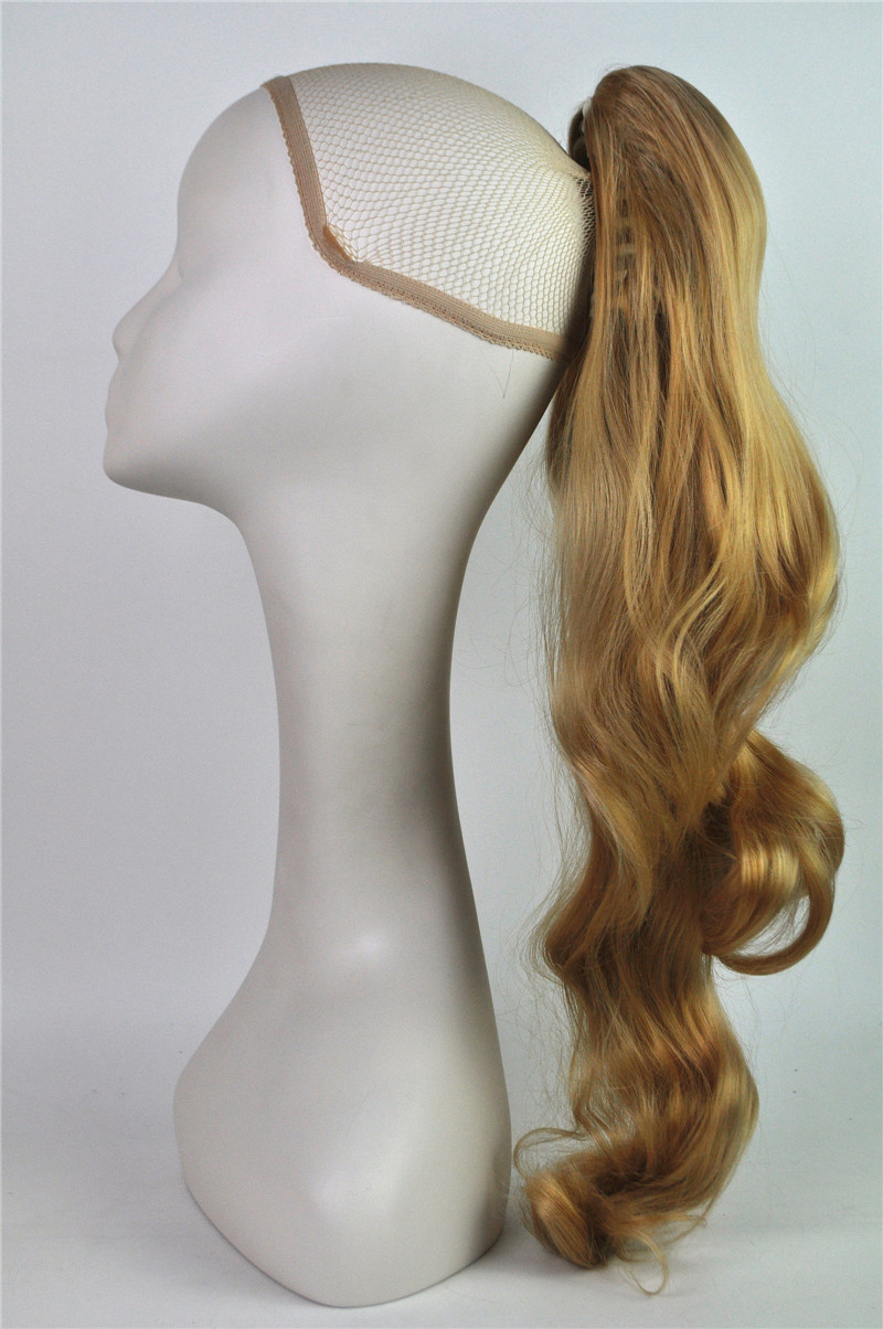 Amazonas peluca cola de caballo agarre clip de caballo cabello rubio peluca cola de caballo