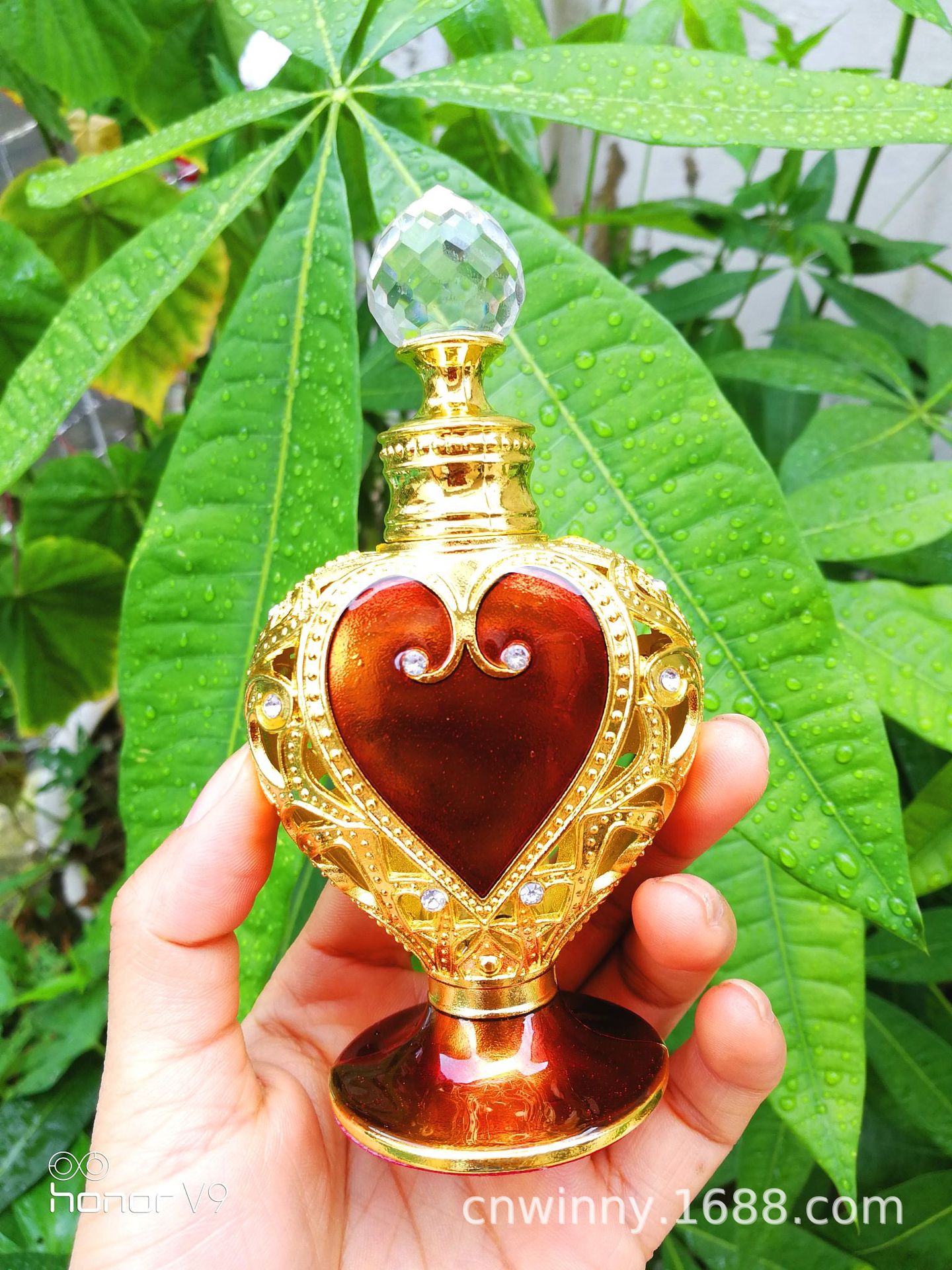 10ml; corazón de melocotón grande marrón; vidrio de aleación