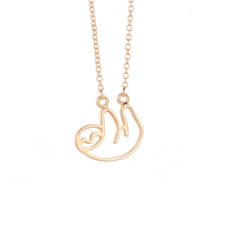 Hollow Small Sloth Necklace Koala Bear Bear Pendant Necklace Female Clavicle Chain Wholesale display picture 12