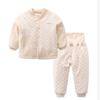 厂家直销宝宝棉衣套装批发冬季加厚保暖棉花填充婴儿棉衣两件套