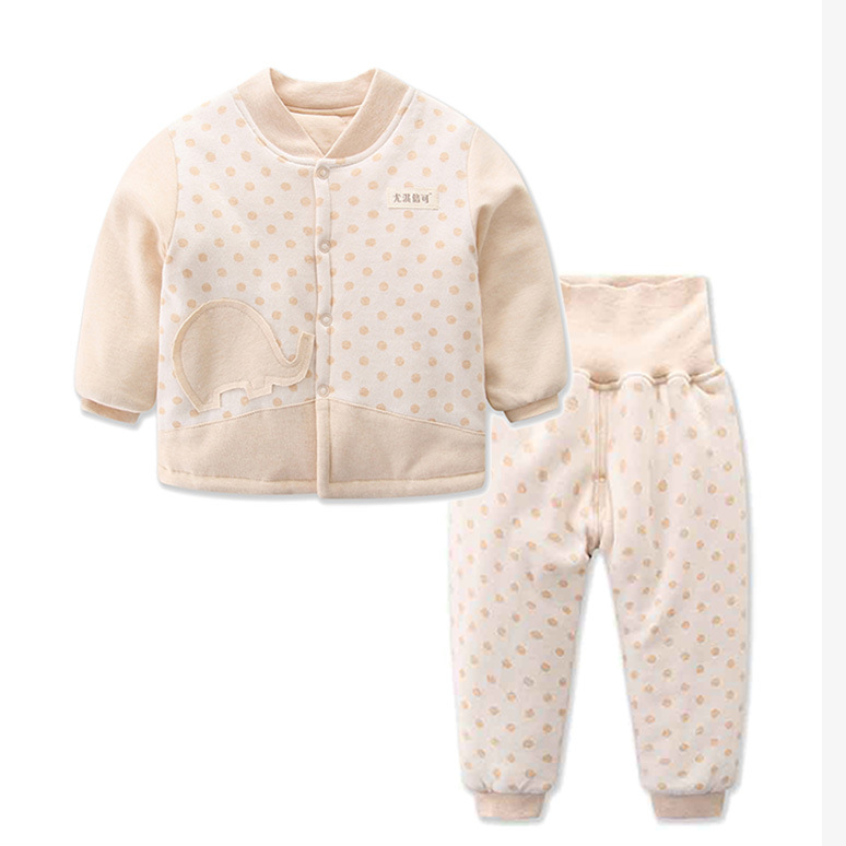 厂家直销宝宝棉衣套装批发冬季加厚保暖棉花填充婴儿棉衣两件套