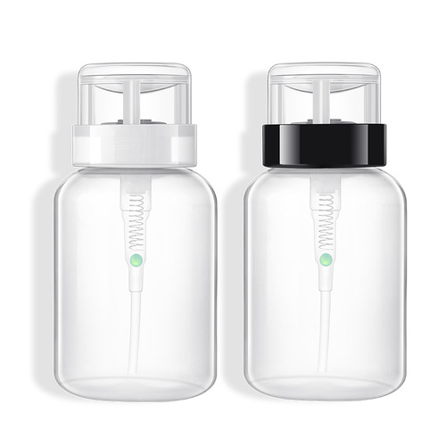 Nail art tools and supplies, acetone nail polish remover, nail cleaner, 200ml white capped bottle with lock and pump press bottle