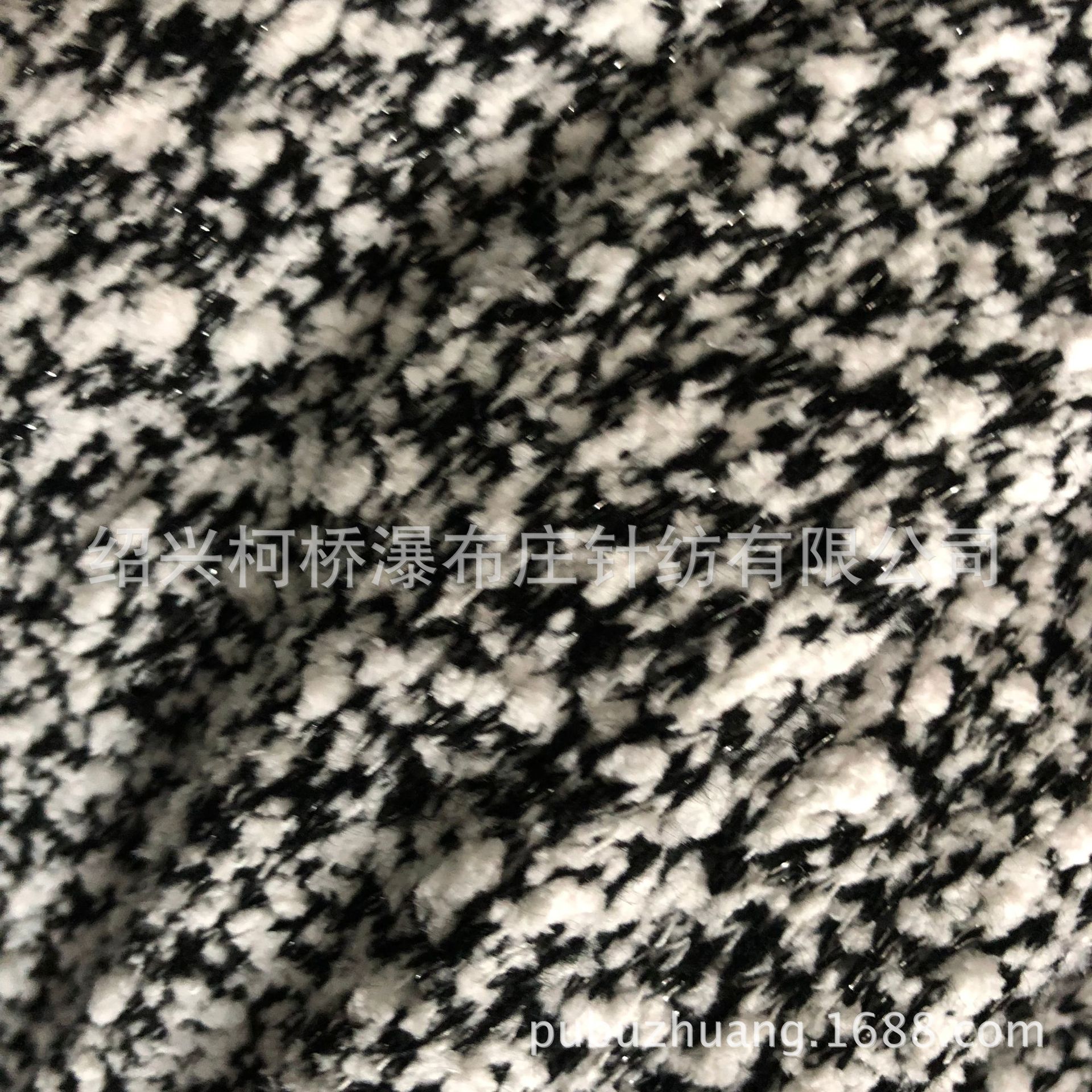 厂家直销针织60%涤纶35%腈纶5%银丝粗针雪花球面料 菊花球