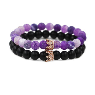 �W���Ʒ��ɫ�L����ɽʯ�ʹ����b������� CrownBracelet��H���