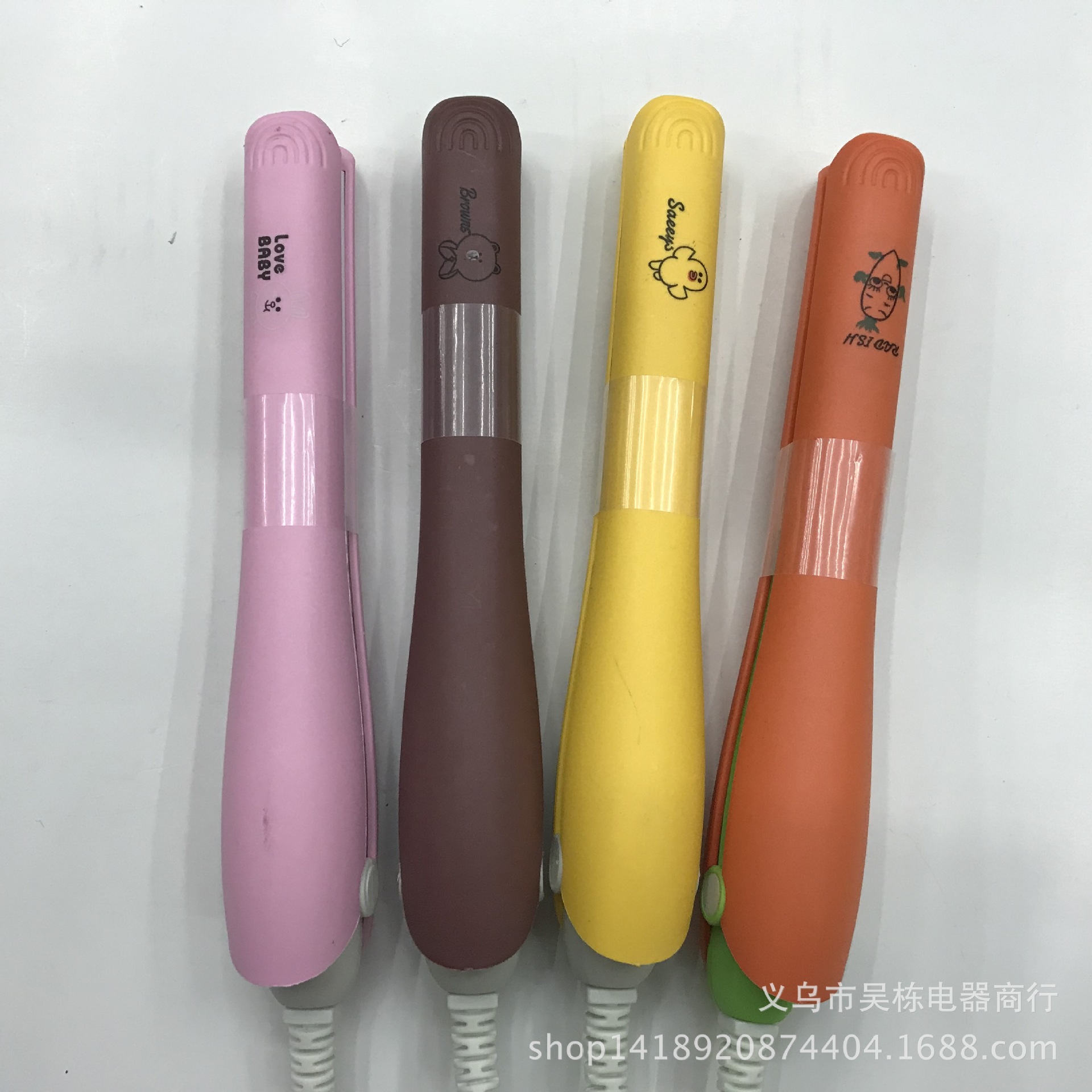Shangmeijia 2207 Cartoon Mini Curling and Straightening Dual-purpose Portable travel Type Carrot Electric splint detail image 2