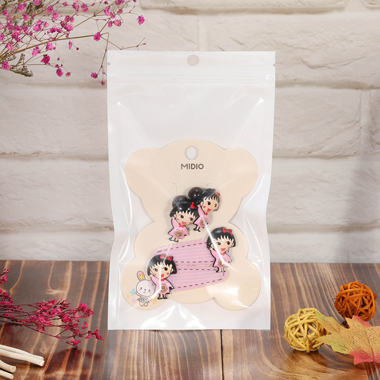 现货9*12有挂孔白色半透明珠光膜阴阳骨袋　自封袋　读卡器包装袋