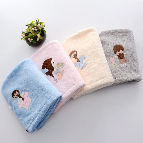 Wholesale hair drying cap, girl's absorbent hair towel, thickened headscarf, cute long hair drying towel, shower cap