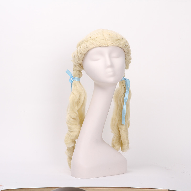 Newlook IMG - 1335 nueva peluca de vacaciones de doble caballo rizado dorado