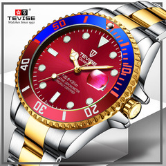 Swiss TEVISE Men's Watch Water Ghost Quartz Watch Waterproof Category 2 E-commerce Luxury Men's Watch
