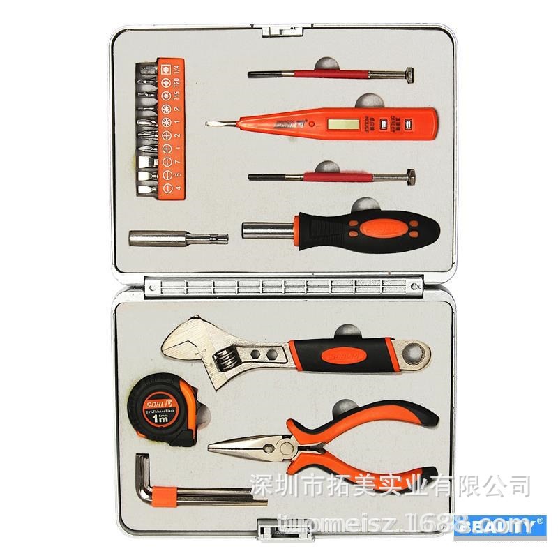 圣德保罗 SD-025 23件套迷你家用工具组合 含米尺螺丝刀尖嘴钳套