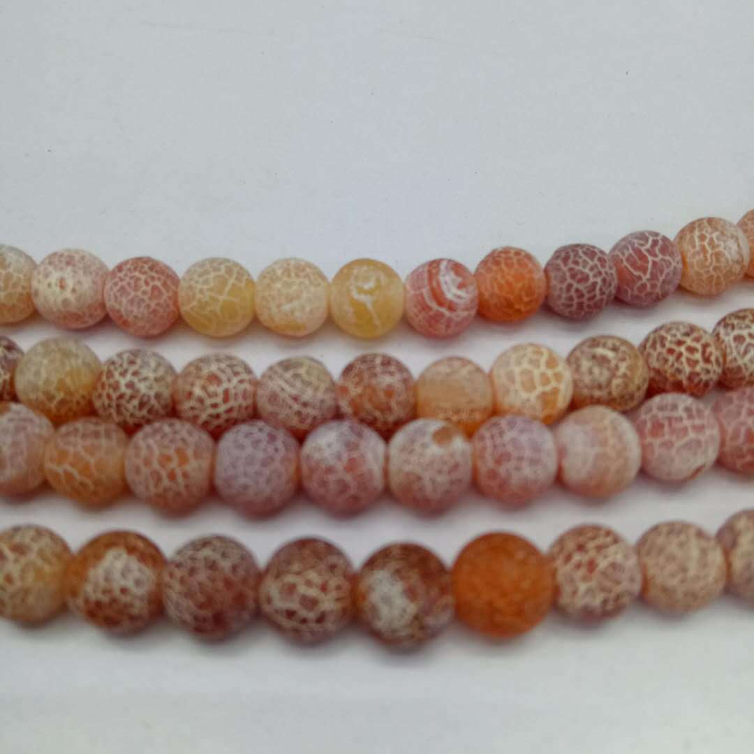 Wholesale of semi-finished products of Buddhist seven-treasure natural weathered agate beads, red frosted agate beads, DIY bracelets with beads detail image 10