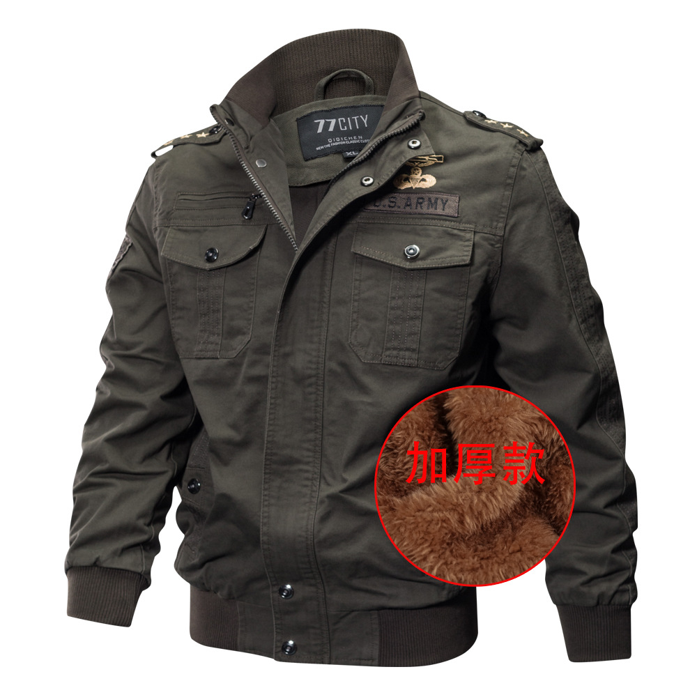 Autumn And Winter New Men's Pure Cotton Military Jacket