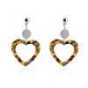 Earrings heart-shaped, accessory, 2018, Korean style, wholesale