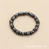 Cross -border with magnetic black bile magnet bracelet Sanbao black ore elastic beaded black bile magnet bracelet bucket beads