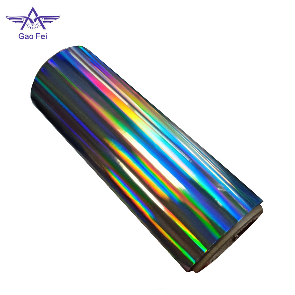 厂家批发bopp5丝不干胶镭射素面光柱膜   BOPP5丝素面光柱镭射膜