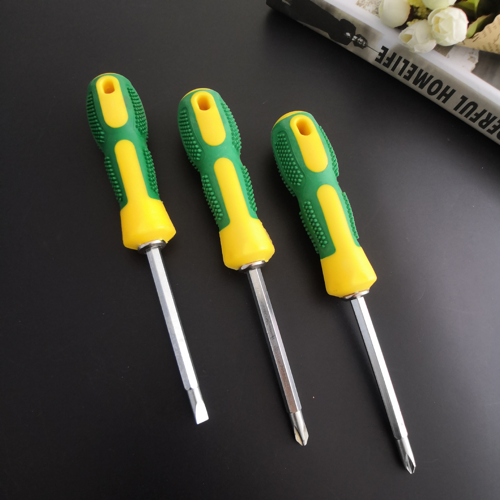 厂家批发螺丝刀一字十字双头两用带强磁起子改锥多功能工具工业级