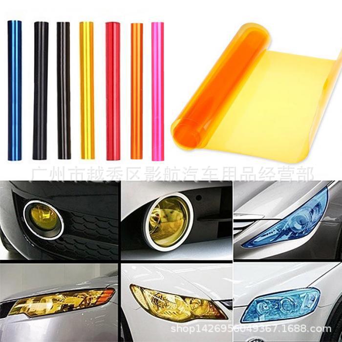 3-capa de luz brillante del coche que cambia de color de la película de los faros de color cambiante película de luz trasera película de la lámpara de niebla película transparente 30*120CM