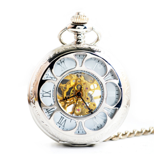 Classic Retro Hollow Wreath Mechanical Pocket Watch Amazon Hot Selling Mechanical Pocket Watch Unisex Casual Pocket Watch