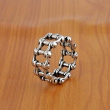 J203外贸创意饰品戒指 男士欧美个性单车链条指环戒指一件代发