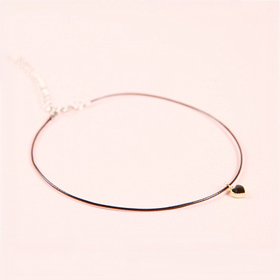 韩国项圈choker项链女锁骨链短款颈链简约超细小爱心脖子饰品颈带|ru