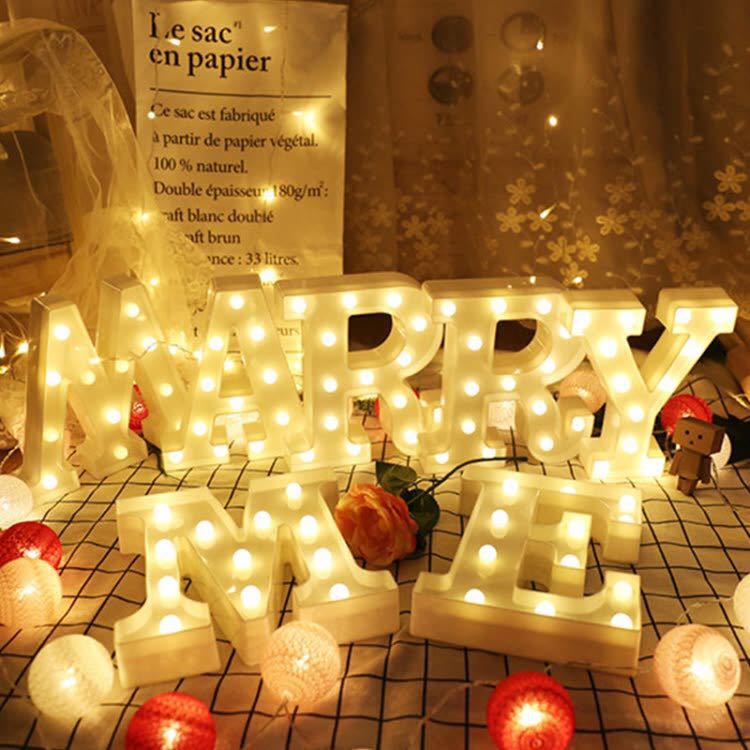 창조적 인 INS 장식 조명 LED 조명 편지 모델링 조명 빛나는 결혼식 낭만적 인 제안 생일 크리스마스 밤 조명