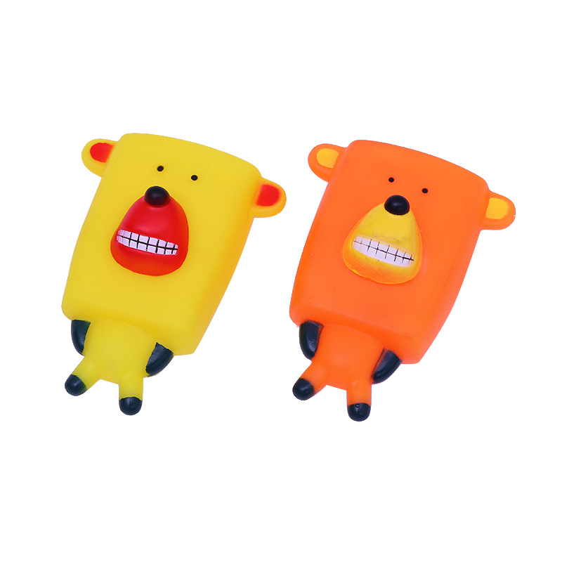 Juguete de vinilo para mascotas simulación Cabeza Cuadrada oso sonido juguete gato y perro sonido juguete de inteligencia de perro resistente a mordeduras