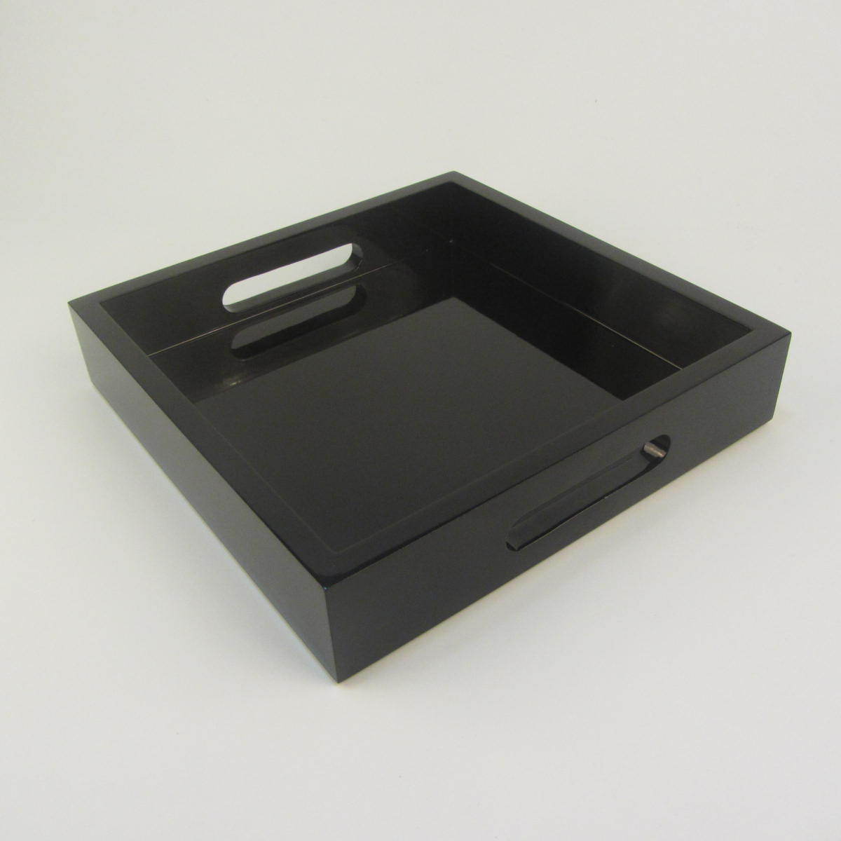 黑白色带孔装饰油漆托盘25*25厘米 宾馆酒店收纳托盘现货批发|ru