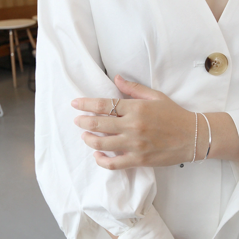 Glossy three dimensional ring, jewelry, Korean style, silver 925 sample