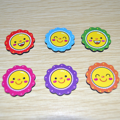 30MM magnetic Small red flowers Reward Praise Magnetic patch lovely Whiteboard Sticker Class Rating Smiling face Refrigerator sticker