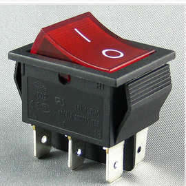 上海永星船型开关 上开 KCD2-22NC 16A 6脚带灯 220V