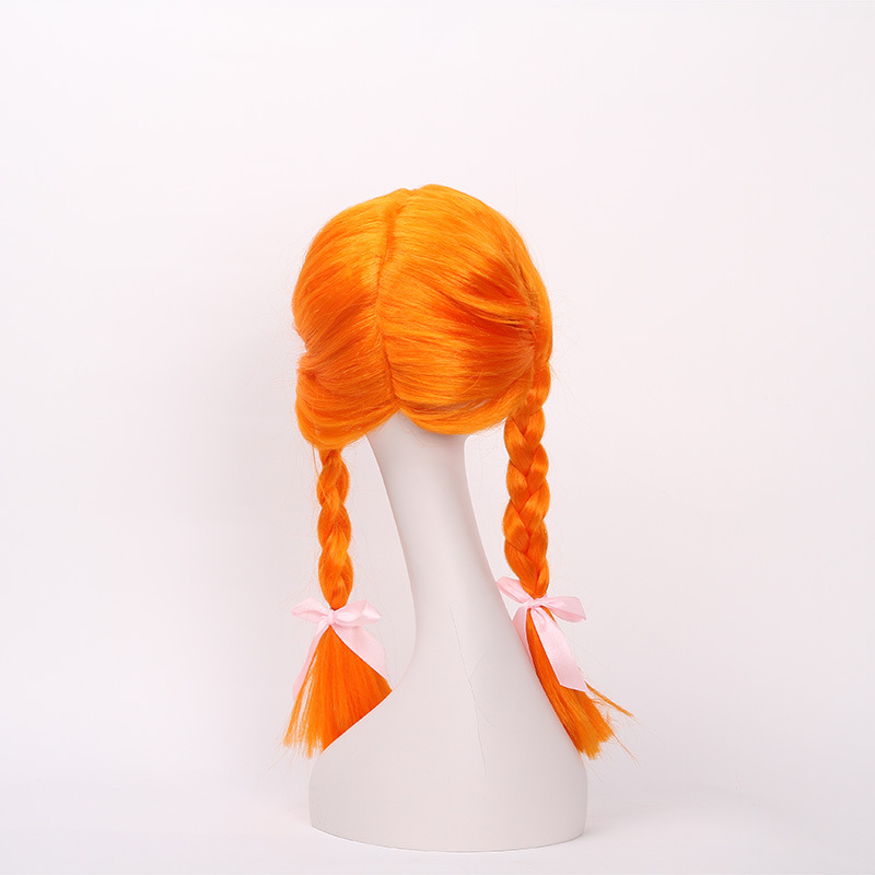 Newlook IMG - 1273 nueva peluca naranja de doble cola de caballo grande peluca de vacaciones