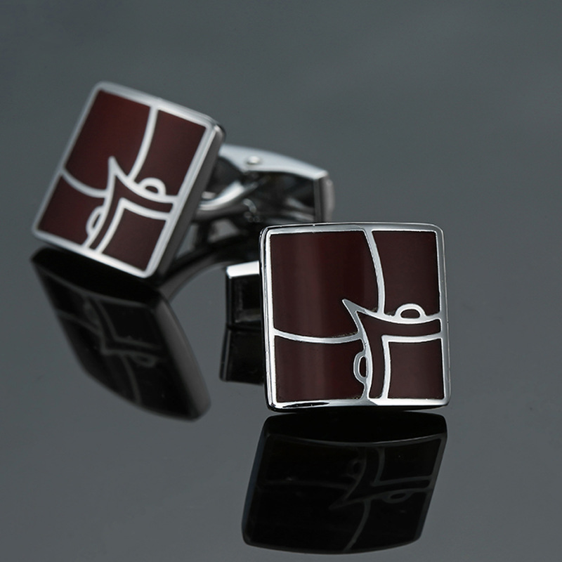 Business Geometric Copper Plating Men's Cufflinks display picture 15