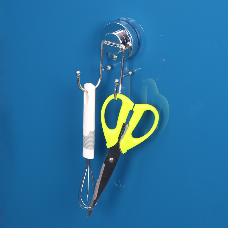 Creative metal single hook stainless steel hook double hook suction cup seamless hook hook hook non-perforated hook