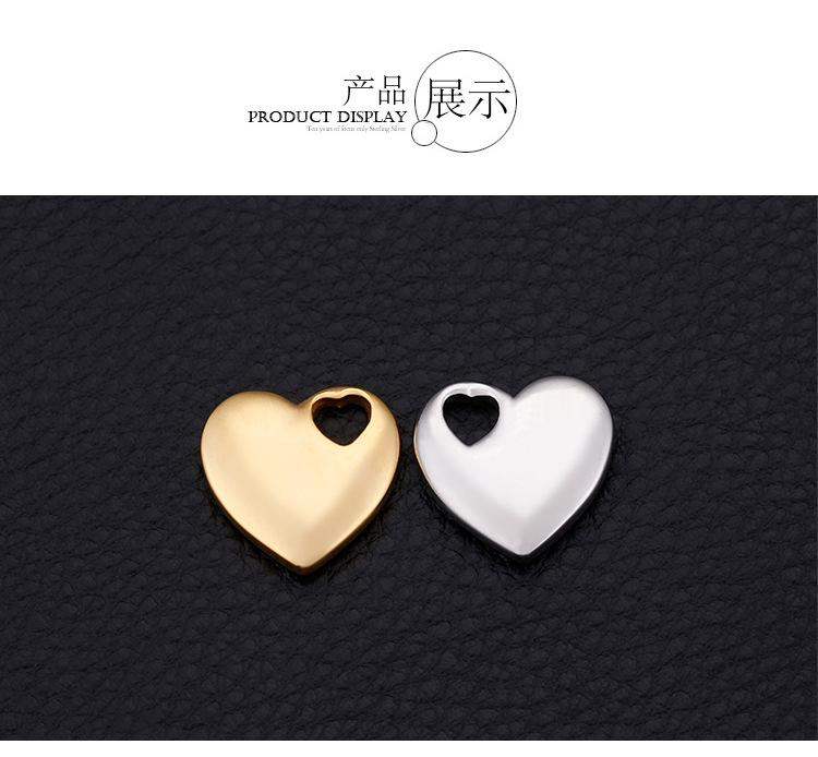 3g Weight Pendant Jewelry Making Type 18K Gold Plated Plating Material 1 Piece Quantity 304 Stainless Steel Material Heart Shape Pattern Romantic Style Plating Craft Gold, Silver Color Titanium Steel 18K Gold Plated 4