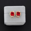 Bar, fashionable earrings, universal crystal, accessory, Korean style