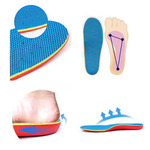 Red children's arch corrective insoles for flat feet to correct internal and external valgus manufacturers wholesale