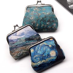 Retro creative print ladies coin purse student buckle coin bag dumpling small purse wedding candy bag gift