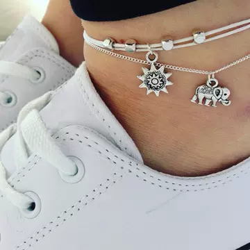 European And American Jewelry Elephant Sun Three Layers Retro Fashion Women's Chain Alloy Bracelet - ShopShipShake