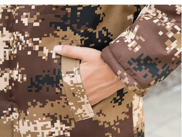 Military Cotton Coat Warm Short Cold Area Work Cotton Clothes Men's Clothing Velvet Large Size Labor Insurance Camouflage Men's Cold Protection_voghion.com