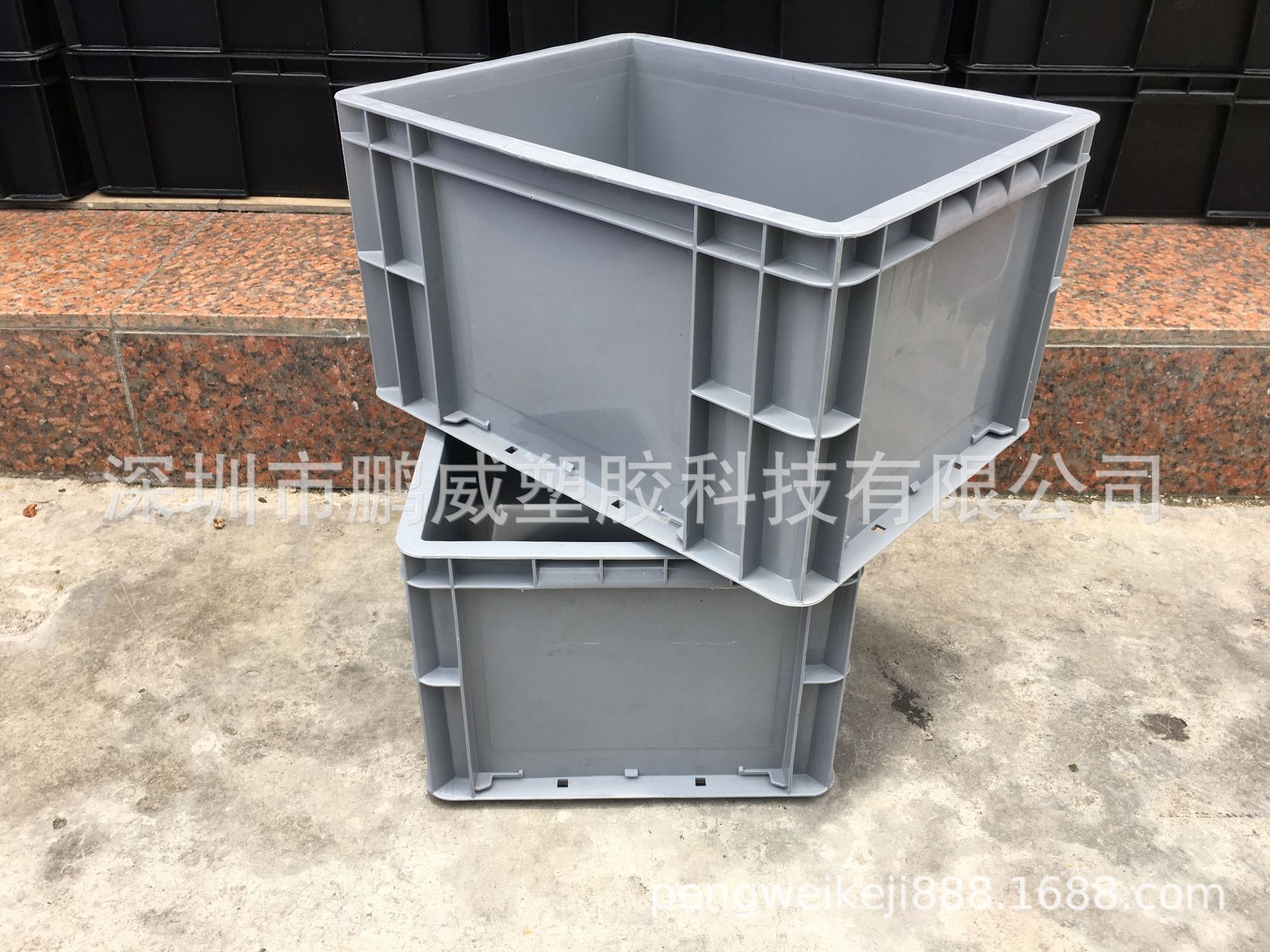 厂家直销灰色EU箱 加厚欧标汽配箱 配件收纳防潮箱 EU欧标塑胶箱