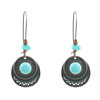 Ethnic fashionable metal turquoise earrings, ethnic style, wholesale