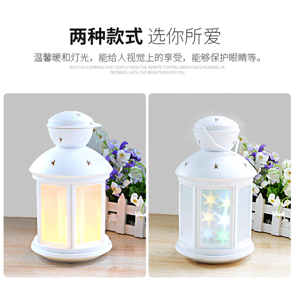 跨境灯具led小夜灯火焰星空灯手提灯创意小礼品智能卧室小台灯